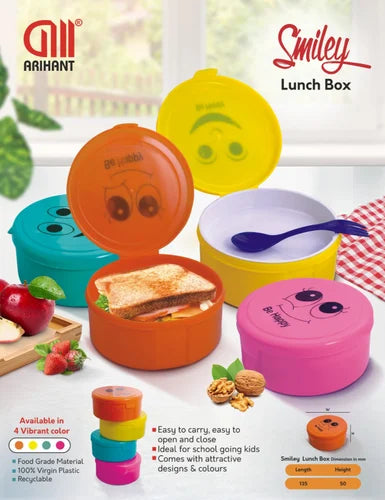 AM2066 smily lunch box multicolour pack of 1