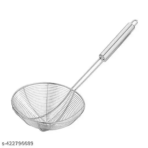 AM3256 16CM Heavy Duty Stainless Steel Strainer Deep Fry Jhara for Frying 1 Piece