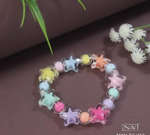 AM1240 Fancy Charm Transparent Braclete Beaded Elastic Handmade Stretch Bracelet Multicolour 1 Piece