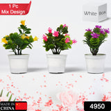 4950 Flower Pot Artificial Decoration Plant | Natural Look & Plastic Material For Home , Hotels , Office & Multiuse Pot DeoDap