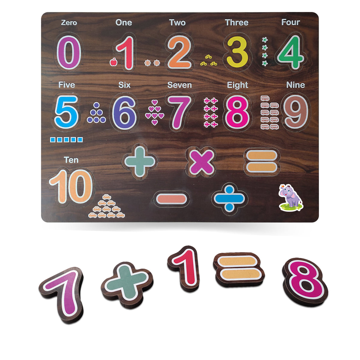 3494 Wooden Counting Number Montessori Educational PreSchool Puzzle T
