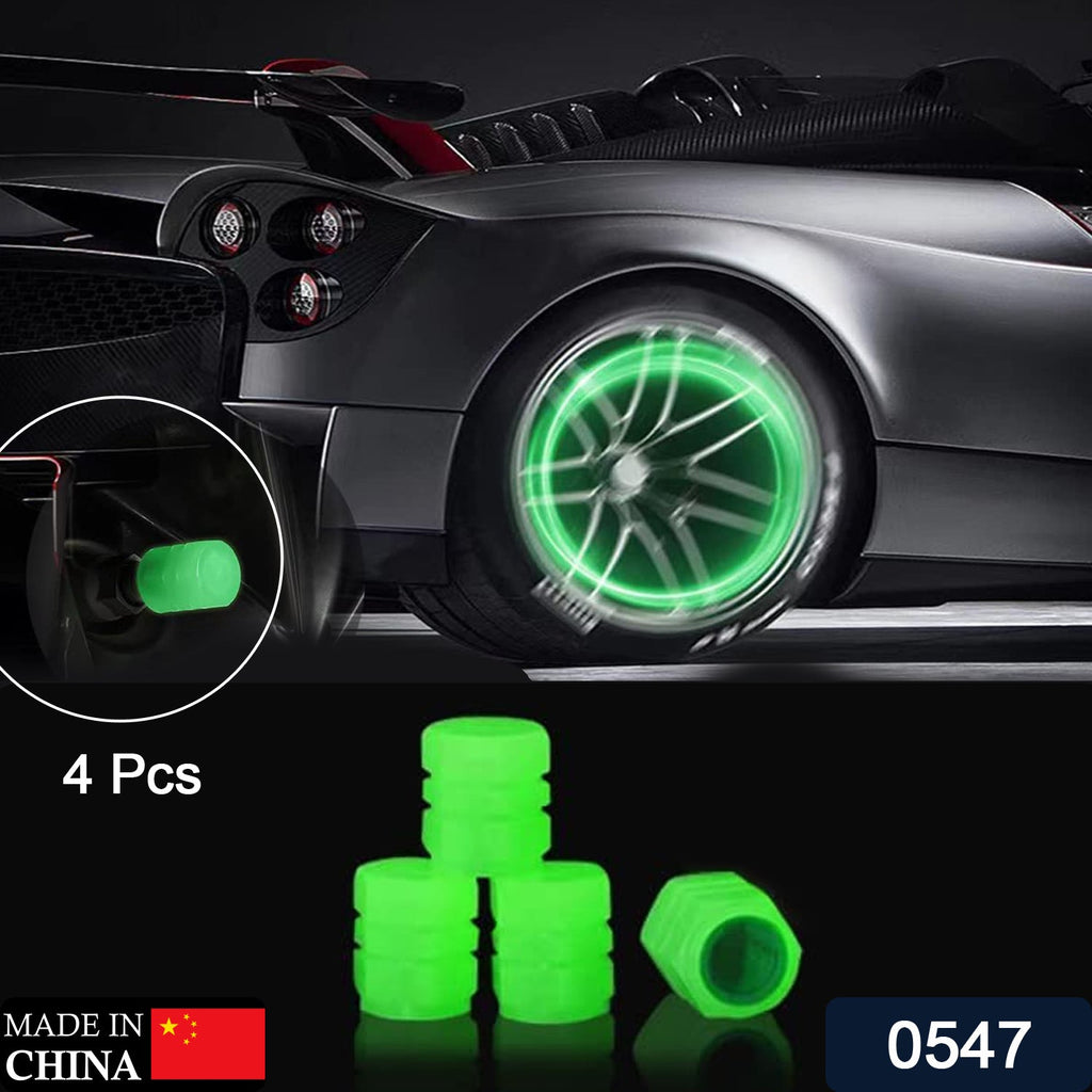 Car/Bike Wheel Tire Rim Air Valve Cap Radium Tyre Air Cover Glow