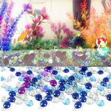 4980 Glass Gem Stone, Flat Round Marbles Pebbles for Vase Fillers, Attractive pebbles for Aquarium Fish Tank. (Approx - 45 Gem stones) DeoDap