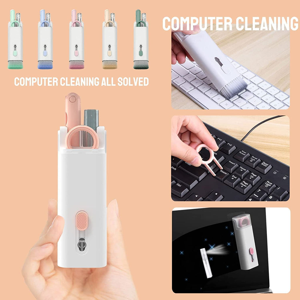 8 in 1 Cleaner Kit with Spray Upgrade Multifunctional Electronics Cleaning  Kit Keyboard Cleaner Kit Airpod Pro Cleaning Pen Brush Tools for