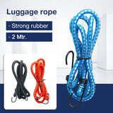 9100 Multipurpose Ultra Flexible Bungee Rope / Luggage Strap / Bungee Cord High Strength Elastic Bungee, Shock Cord Cables, Luggage Tying Rope with Hooks (2 Mtr)