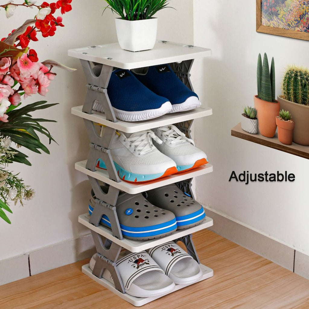1pc Plastic Shoe Cabinet, Simple White Multi-layer Shoe Rack