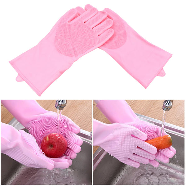 8740 Dishwashing Gloves with Scrubber Pack of 1 Pair