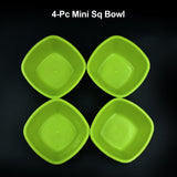 2427 Square Plastic Bowl For Serving Food (Pack of 4) - DeoDap