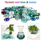 4980 Glass Gem Stone, Flat Round Marbles Pebbles for Vase Fillers, Attractive pebbles for Aquarium Fish Tank. (Approx - 45 Gem stones) DeoDap