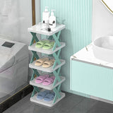 9054A  5 Tier Shoes Stand, Shoe Tower Rack Suit for Small Spaces, Closet, Small Entryway, Easy Assembly and Stable in Structure, Corner Storage Cabinet for Saving Space DeoDap