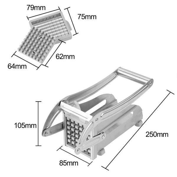 0083A STAINLESS STEEL FRENCH FRIES POTATO CHIPS STRIP CUTTER MACHINE WITH BLADE DeoDap