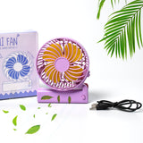 7604 Portable Mini handy Fan & Personal Table Fan | Rechargeable Battery Operated Fan Suitable for Kids, Women, Makeup Artist, Home Office DeoDap