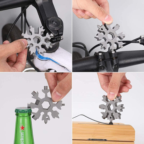 1787 Snowflake Multi-Tool Stainless Steel Snowflake Bottle Opener | DeoDap