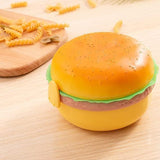 5313 Burger Shape Lunch Box Plastic Lunch Box Food Container Sets Double Layer Lunchbox 1000ml With 2 Spoon Applicable to Kids and Elementary School Students DeoDap