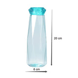 5213 Glass Fridge Water Bottle Plastic Cap With Two Water Glass For Home & Kitchen Use DeoDap