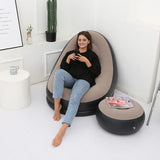 8062 Inflatable Sofa Lounge Chair Ottoman, Blow Up Chaise Lounge Air Sofa, Indoor Flocking Leisure Couch for Home Office Rest, Inflated Recliners Portable Deck Chair for Outdoor Travel Camping Picnic. DeoDap