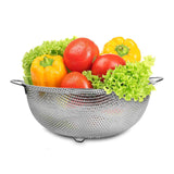 2914 Stainless Steel Rice Vegetables Washing Bowl Strainer Collapsible Strainer. DeoDap