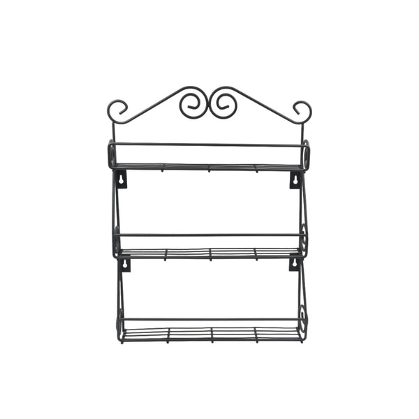 5857 Big Wall Mounted Iron Wall with 3 Storage Racks for Kitchen, Pantry, Cabinet, Counter top or Free Standing, Rack Holder for Kitchen