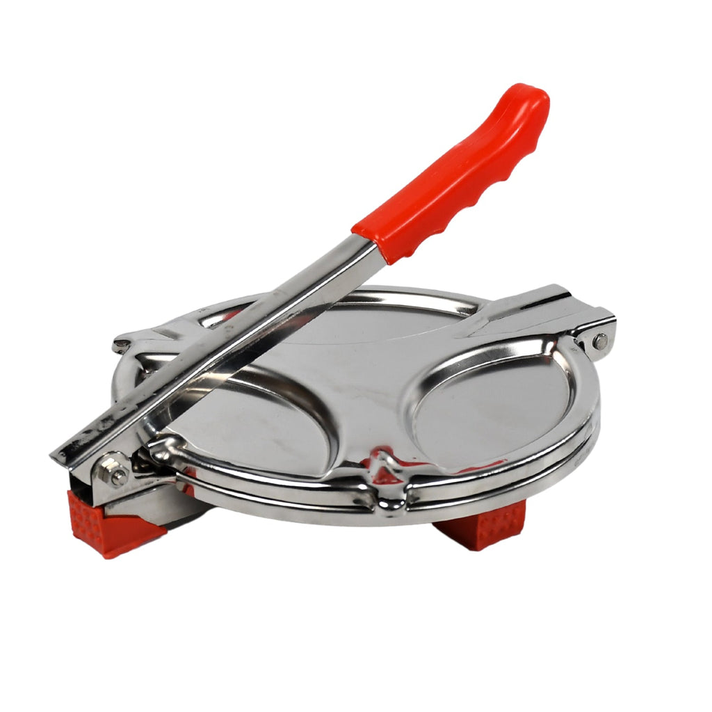 thumbnail image 2 of Stainless Steel Puri Maker Press | Manual Hand Press For Papad, Khakhra & Poori | Orange Kitchen Tool 2 of 13
