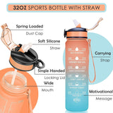 0325 Motivational Water Bottle with Straw & Time Marker, BPA-Free Tritan Portable Gym Water Bottle, Leakproof Reusable, Special Design for Your Sports Activity, Hiking, Camping DeoDap
