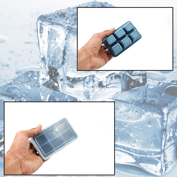 4741 6 Grid Silicone Ice Tray used in all kinds of places like household kitchens for making ice from water and various things and all. - DeoDap