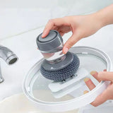 4921 Soap Dispensing Palm Brush Washing Liquid Dish Brush