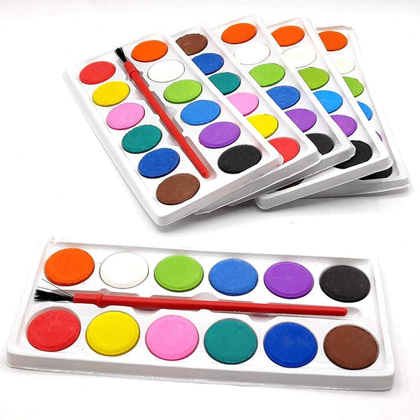 1123 Painting Water Color Kit - 12 Shades and Paint Brush (13 Pcs)