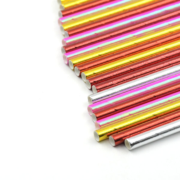 5519 Home Paper Straws Durable & Eco-Friendly Colorful - Drinking Straws & Party Decoration Supplies, Adorable Solid Color Food Grade Paper Straws for Birtay Wedding Baby Shower Celebration (25 Pcs Set)