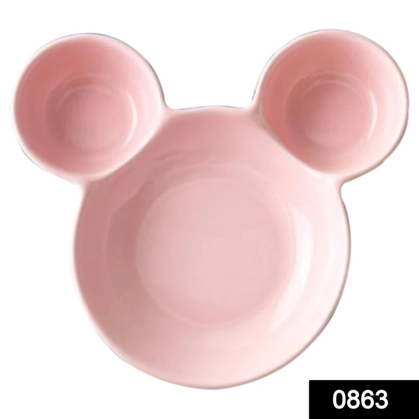 0863 Unbreakable Plastic Mickey Shaped Kids/Snack Serving Plate
