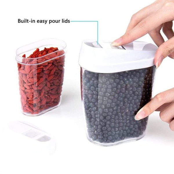 2400 750ML Plastic Grocery Transparent Cereal Dispenser Easy Flow Kitchen Container DeoDap