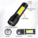 7528  Mini Search Rechargeable LED Long Range Flashlight Emergency Light Torch DeoDap