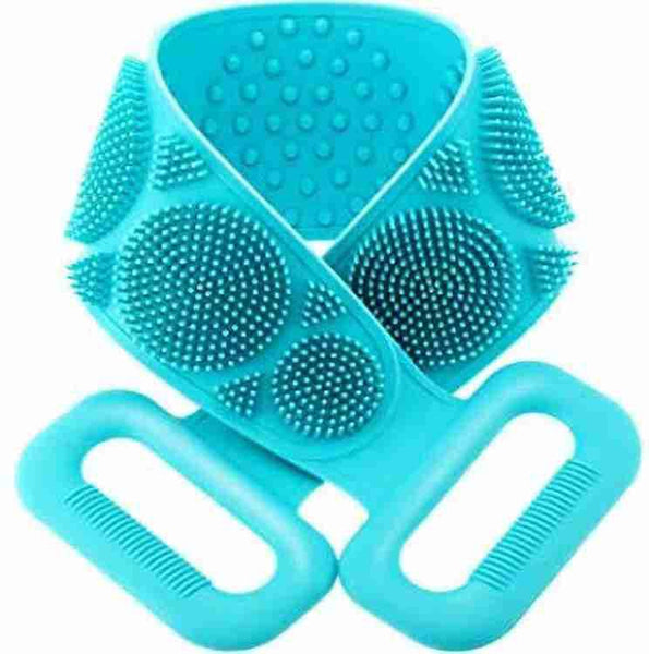 1302 Silicone Body Back Scrubber Double Side Bathing Brush for Skin Deep Cleaning(70 x 10 x 1 cm)