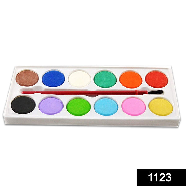 1123 Painting Water Color Kit - 12 Shades and Paint Brush (13 Pcs)