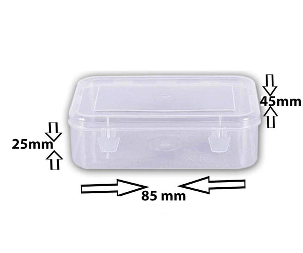 3751 Plastic Rectangular Container Box Set with Lid for Storage of Multipurpose Things Like Jewellery, Medicine, Spices (Clear, Small, 85x45x24 mm)