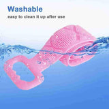 1302 Silicone Body Back Scrubber Double Side Bathing Brush for Skin Deep Cleaning(70 x 10 x 1 cm)