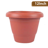 3863 Garden Heavy Plastic Planter Pot/Gamla -12Inch (Brown, Pack of 1)