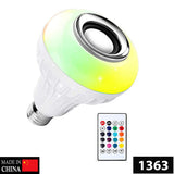 1363 Wireless Bluetooth Sensor 12W Music Multicolor LED Bulb with Remote Controller