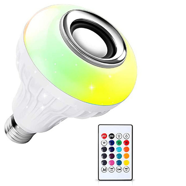 1363 Wireless Bluetooth Sensor 12W Music Multicolor LED Bulb with Remote Controller - DeoDap