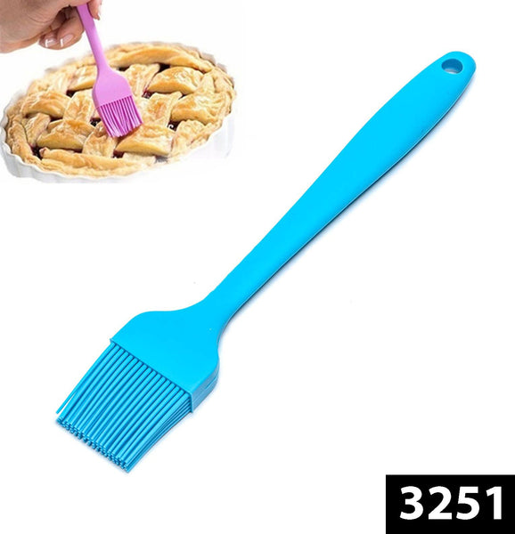 3251 Silicone & Heavy Metal Heat Resistant Pastry Brushes Spread Oil Butter for Kitchen Cooking - 21cm (Multicolour)