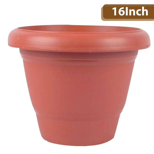 3865 Garden Heavy Plastic Planter Pot/Gamla - 16Inch (Brown, Pack of 1)