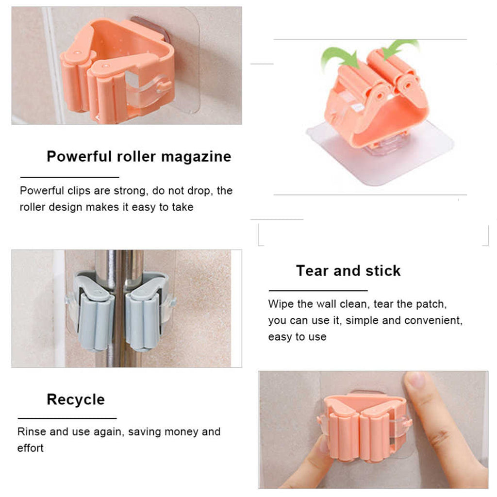 2177 Magic Sticker Series Self Adhesive Mop and Broom Holder β Amd-Deodap