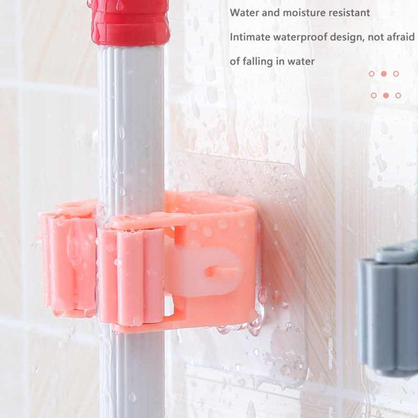 2177 Magic Sticker Series Self Adhesive Mop and Broom Holder - DeoDap