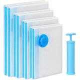 3634 Reusable Vacuum Storage Bags with Ziplock and Hand Pump (Pack of 5) 2 Small (50 cm x 60 cm), 2 Medium (60 cm x 80 cm), 1 Large (80 cm x 100 cm)