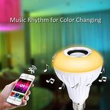 1363 Wireless Bluetooth Sensor 12W Music Multicolor LED Bulb with Remote Controller - DeoDap