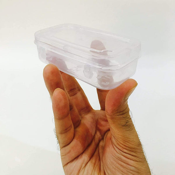 3751 Plastic Rectangular Container Box Set with Lid for Storage of Multipurpose Things Like Jewellery, Medicine, Spices (Clear, Small, 85x45x24 mm)