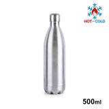 3874 Stainless Steel Hot or Cold Double Walled Flask Bottle 500 ml, Silver