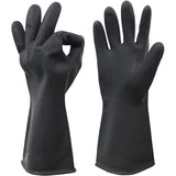 3151 1 Pair Strong Durable Flock line Reusable Rubber Household Hand Gloves - Black