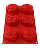 3315 - 6 Cavity Rose Flower Shape Soap Making Silicone Mould