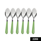 2269 Stainless Steel Spoon with Comfortable Grip Dining Spoon Set of 6 Pcs - DeoDap