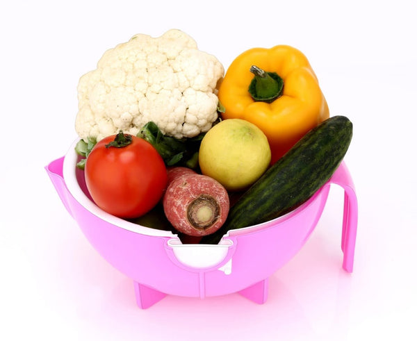 2214 Multifunctional Vegetable Fruits Cutter Shredder with Rotating Drain Basket - DeoDap